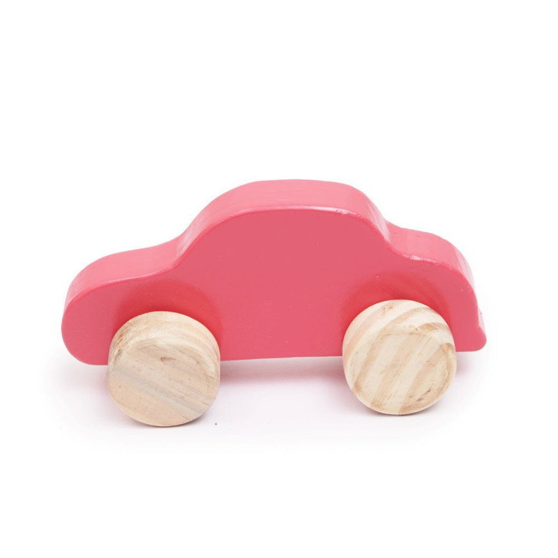 Wooden Push Toy Taxi Fun Play (Pink) (1 Piece)